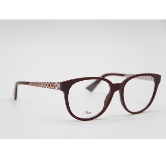 New DIOR DIORAMAO2 E63 Burgundy Pink Eyeglasses - Picture 3 of 14